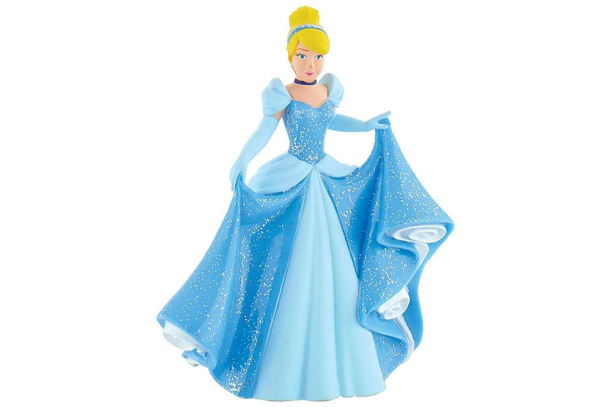 Bullyland Walt Disney Askepot figur i blå glimmerkjole til leg og dekoration.