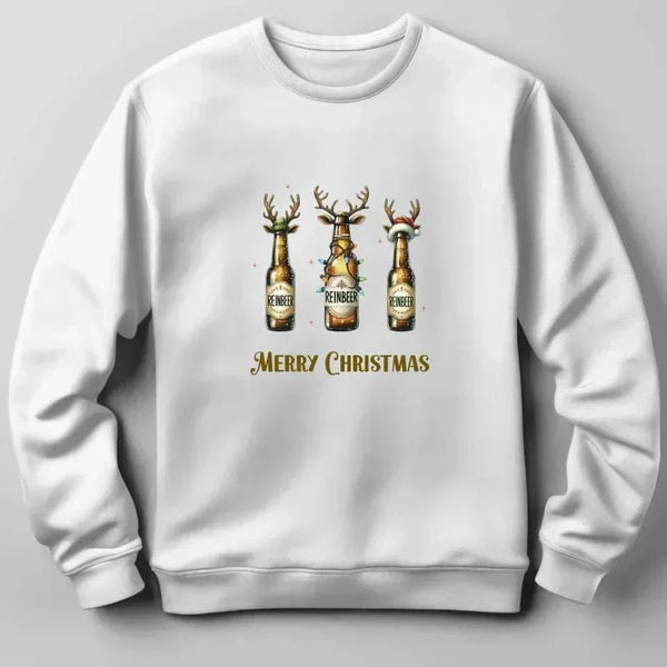 Reinbeer sweatshirt, tryk foran hvid Large