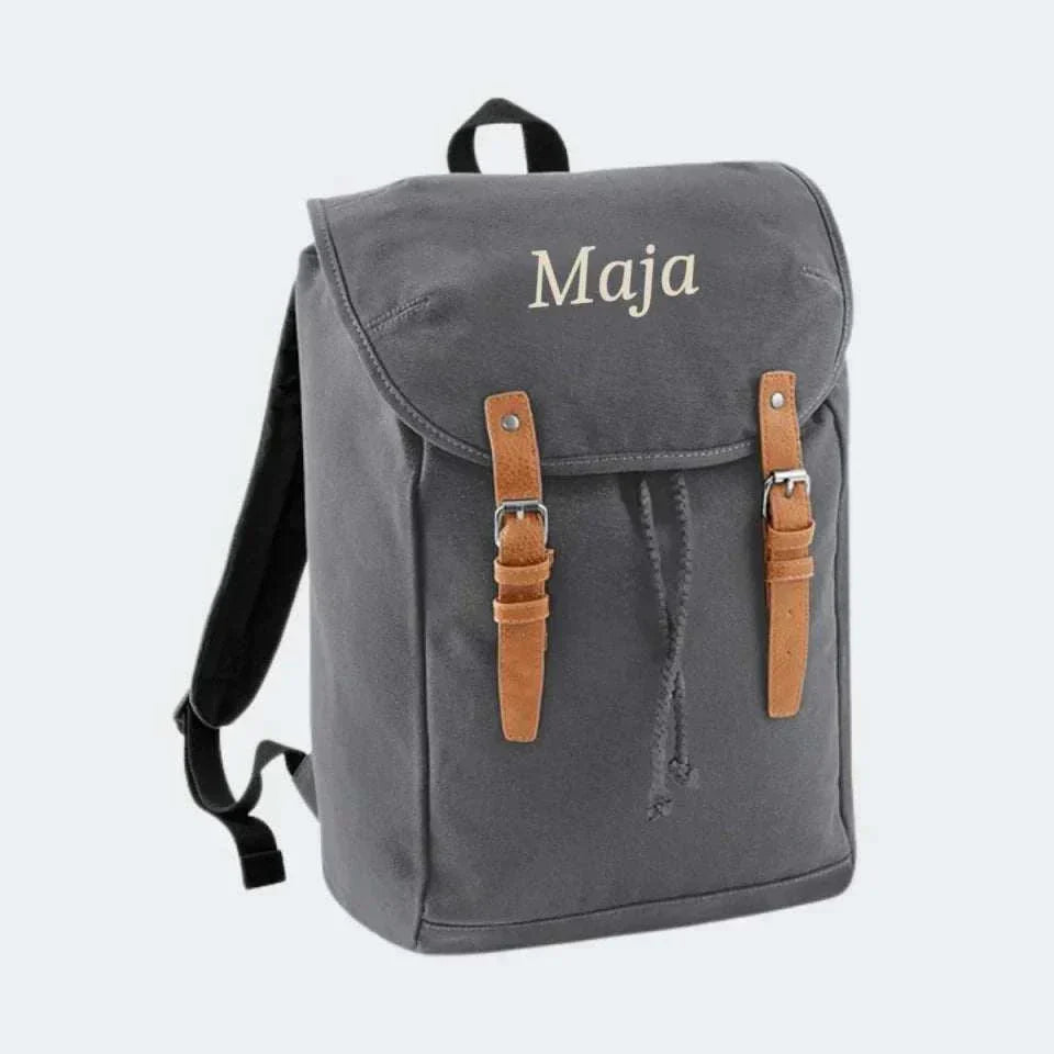Grå vintage rygsæk, grå