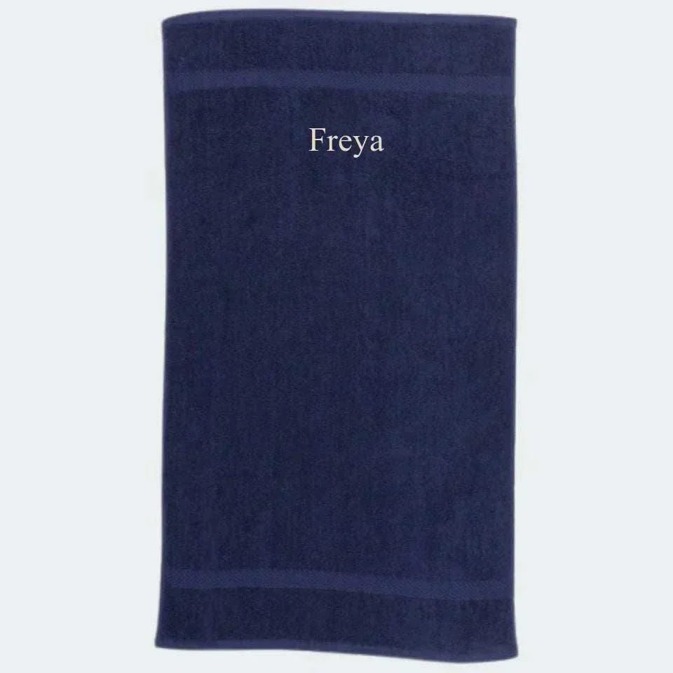 Navy håndklæde, Brodering i toppen 50x90