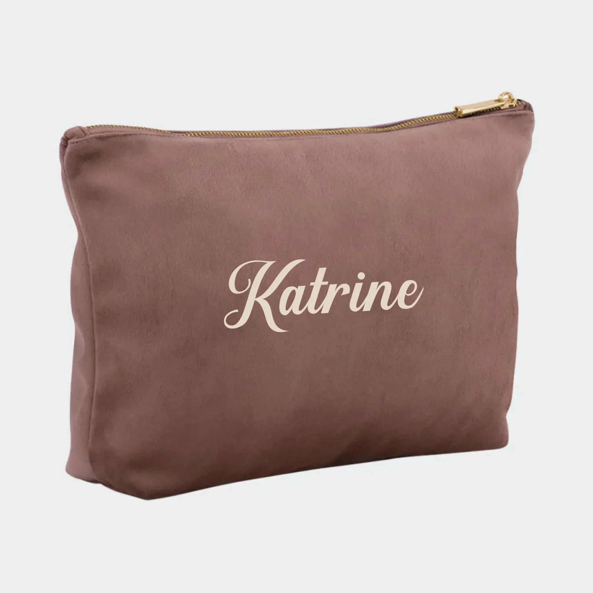 Stor velour accessory taske – Rose