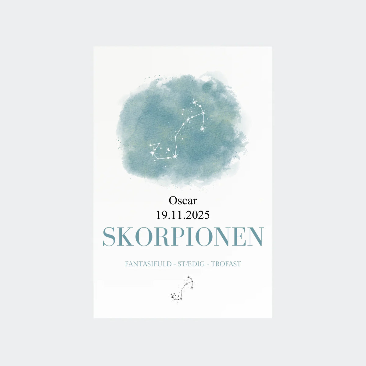 Stjernetegnsplakat – Skorpionen, 10 × 15 uden ramme