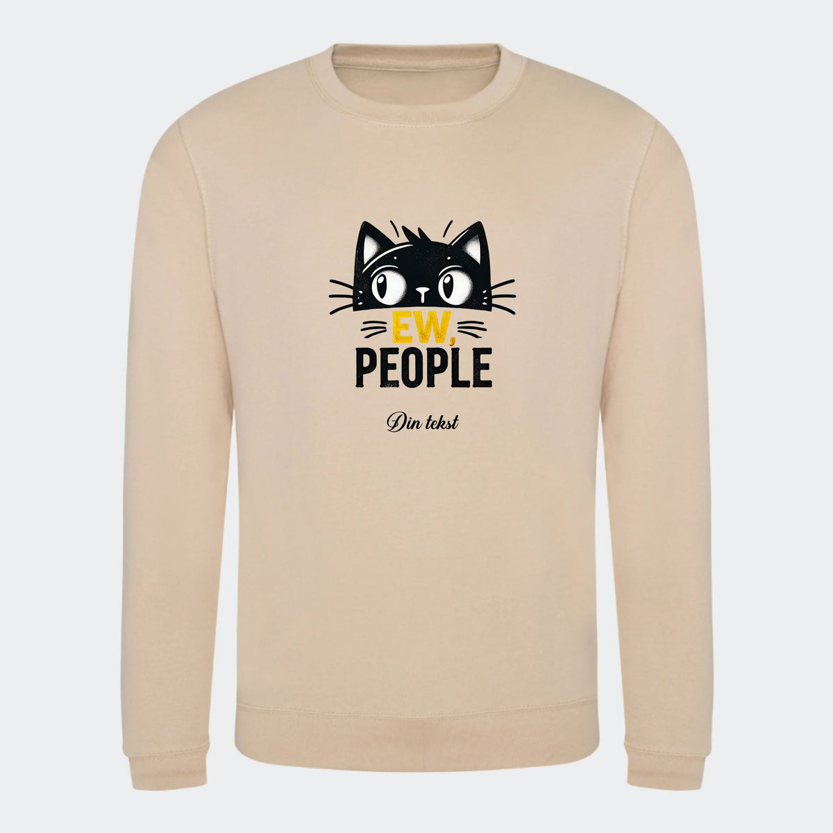 Sweatshirt til voksne – Sjove katte motiver, nude, set forfra