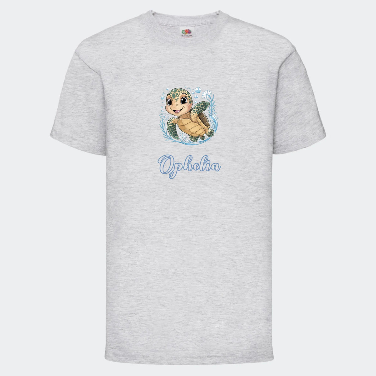 T-shirt til børn – Søde print, under vandet, T-shirt på front Lysegrå 3-4 år
