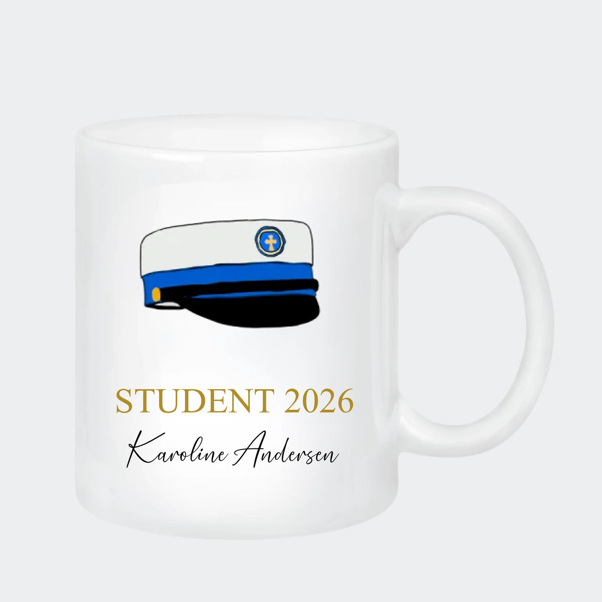 Keramikkrus – HHX student 2026, hvid, 330 ml