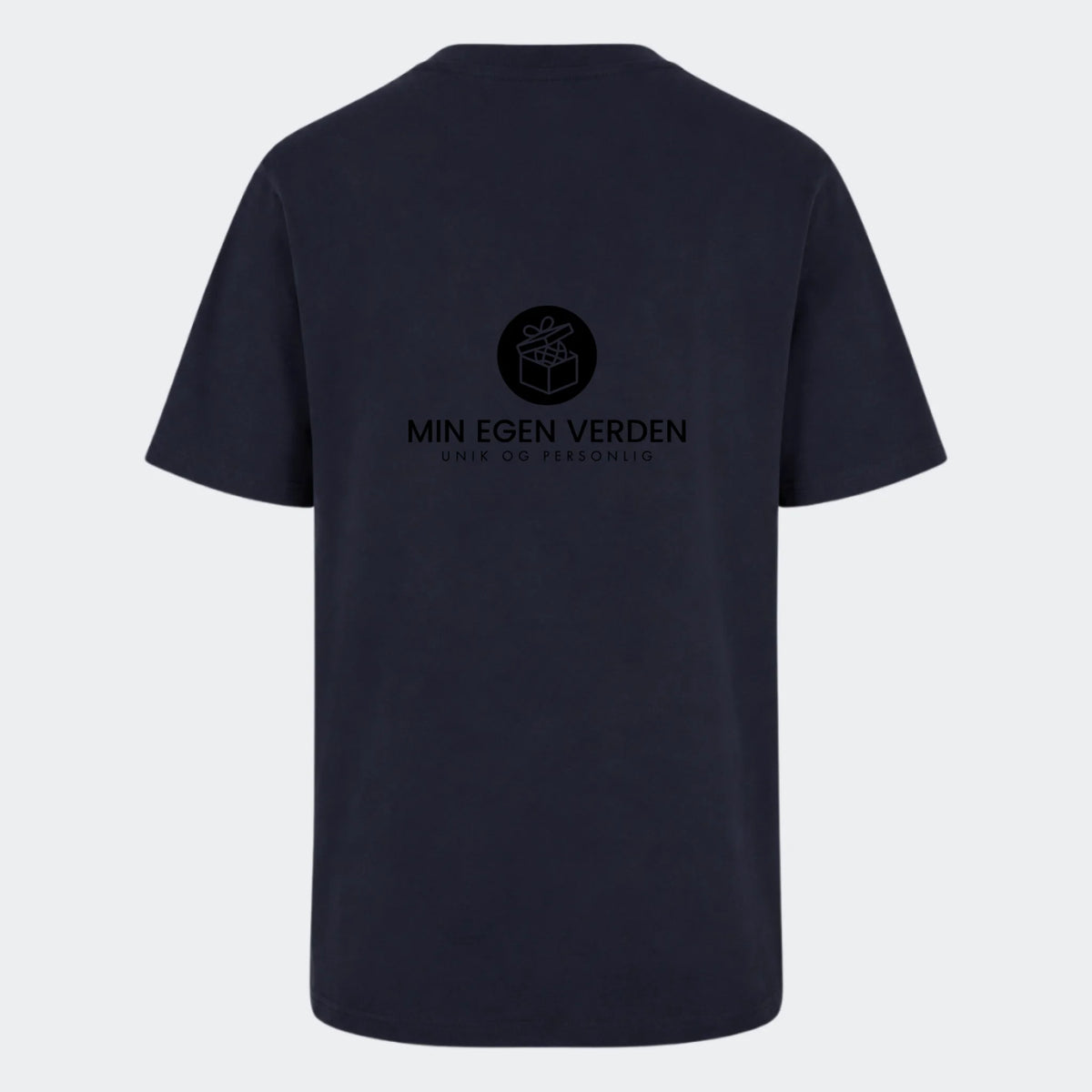 T-shirt med firma logo, marineblå, set bagfra