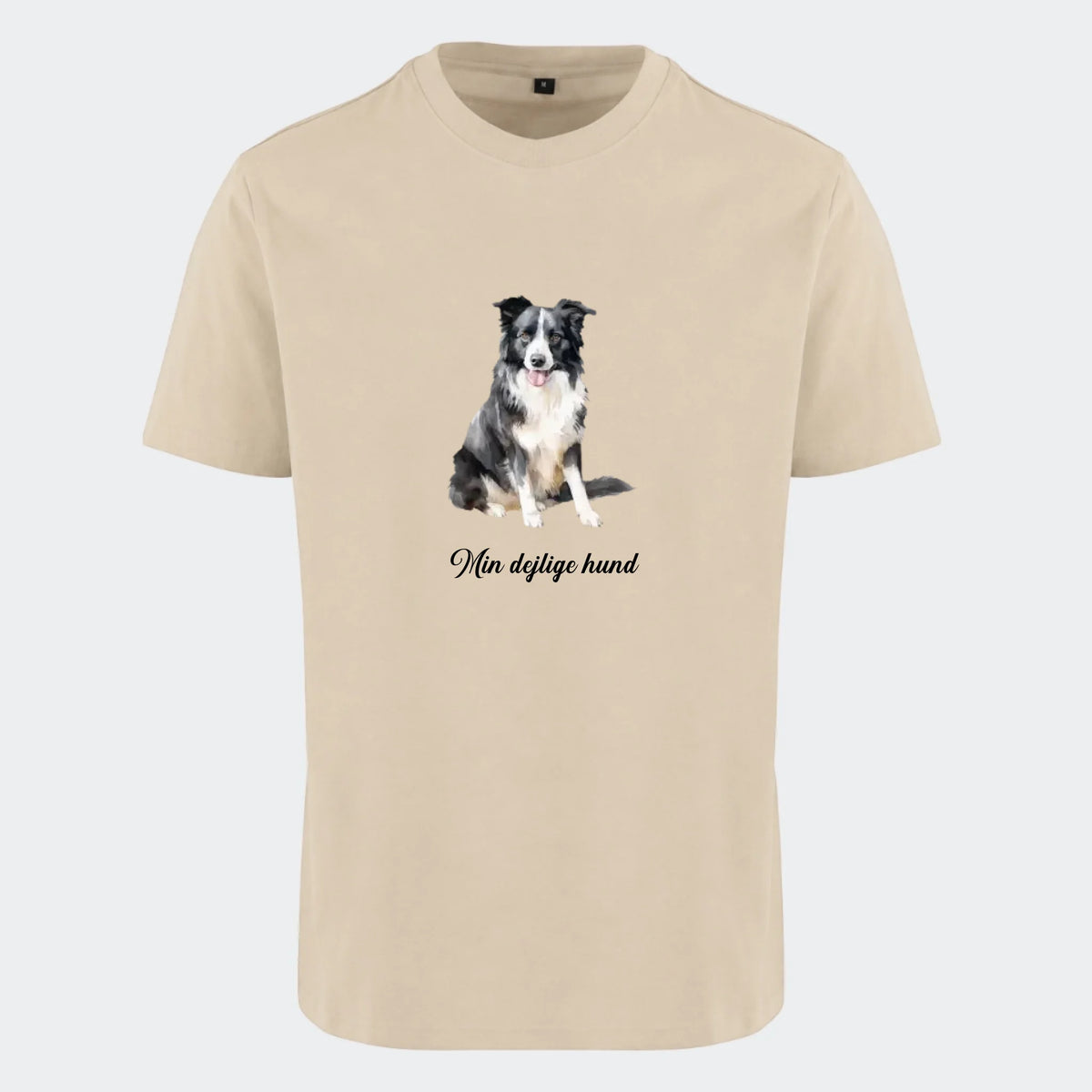 T-shirt til voksne – find din Hunderace, sand, set forfra