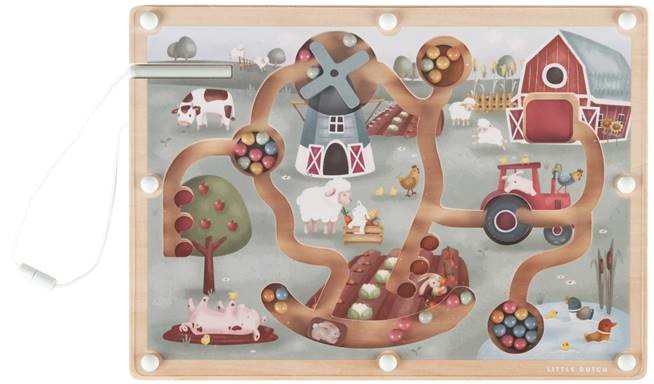 Little Dutch magnet labyrint Little Farm med bondegårdsdyr og traktor for børn