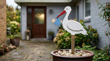 7 idéer til baby stork udendørs og sød velkomst hjemme