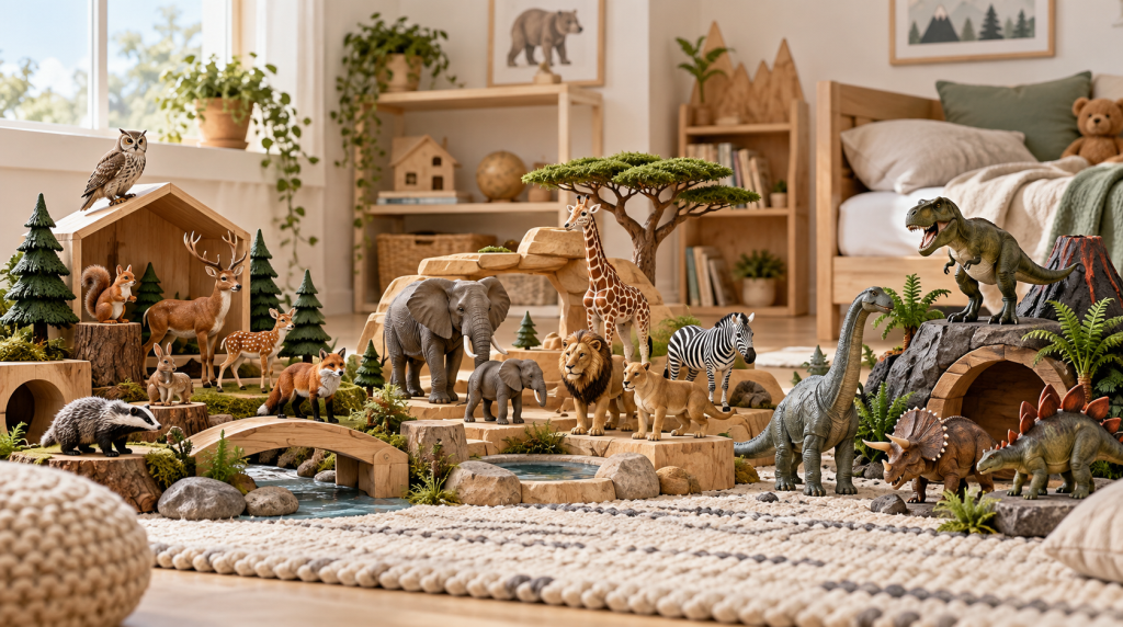 Dyrefigurer collection banner med legetøjsdyr