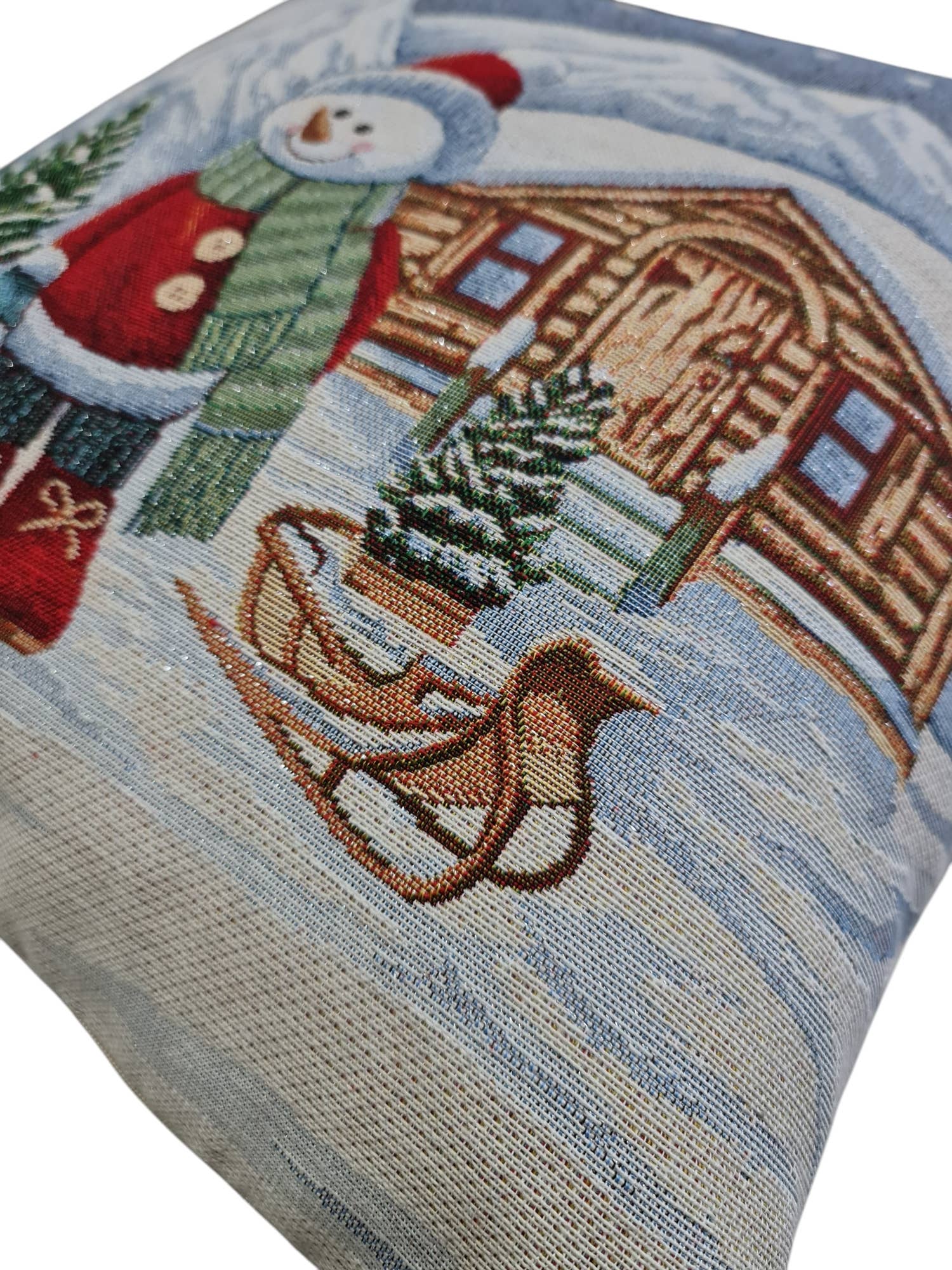 Gobelin Lurex Snowman Julepudebetræk Lunaria Lab