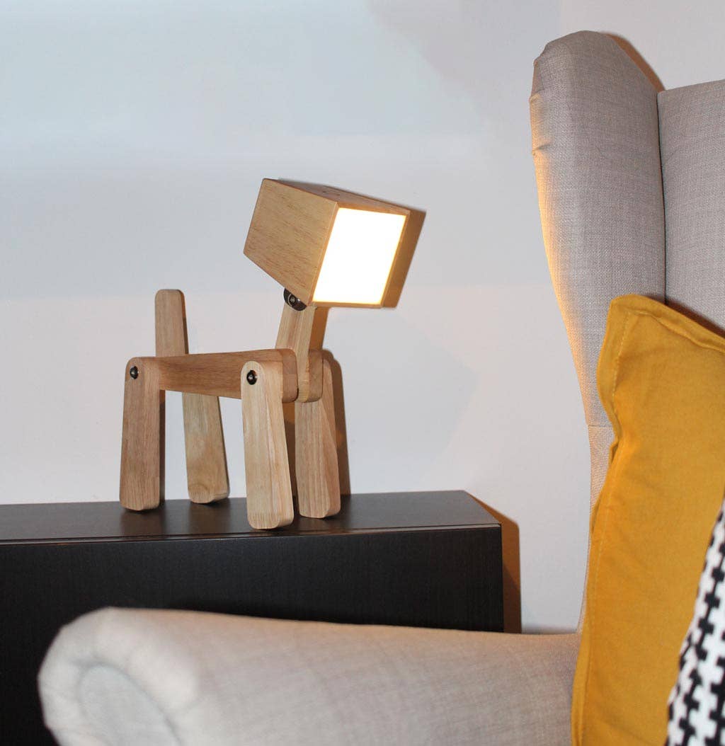 Bordlampe Charlie - Moderne Trælampe med Berøringssensor og Dæmper Belysning MAGS