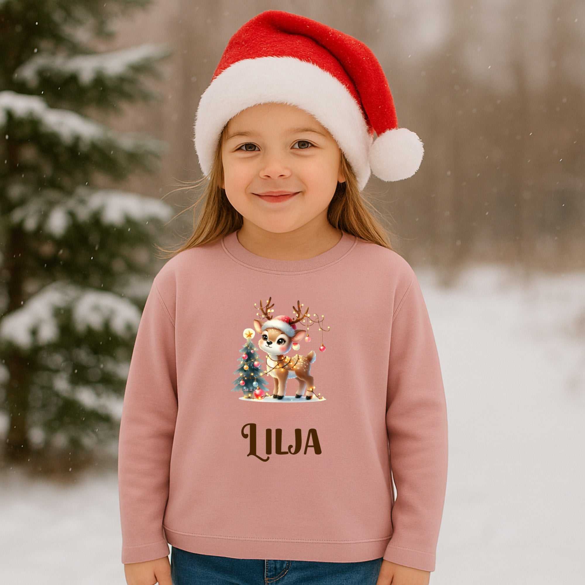 Sweatshirt til børn - Cute rensdyr Customizer 123Unik
