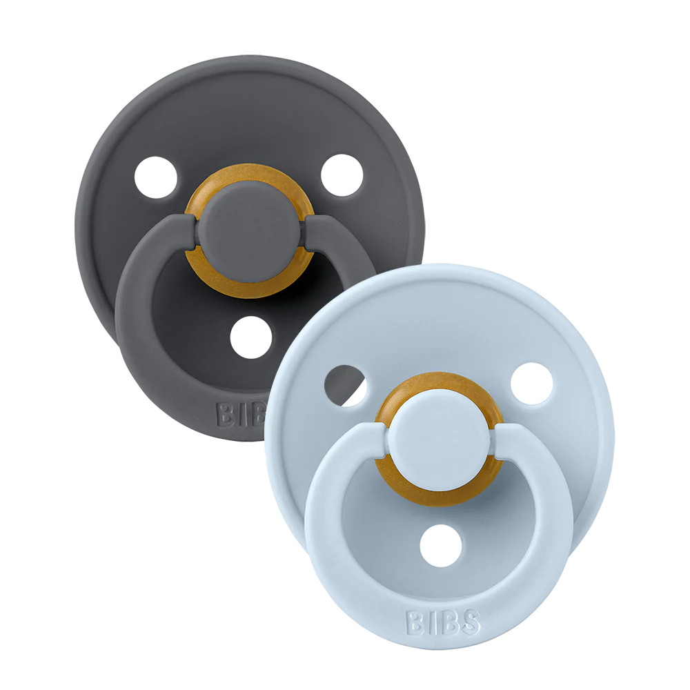 Colour 2 PACK Iron/Baby Blue str 2 Alm produkt BIBS