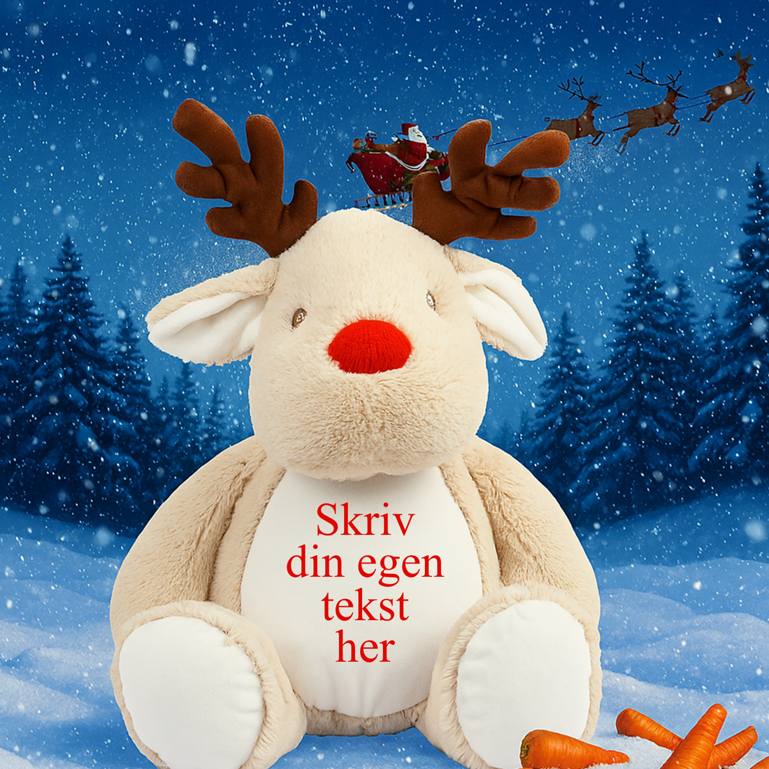 Rensdyr bamse med navn og tekst Customizer TeeInBlue