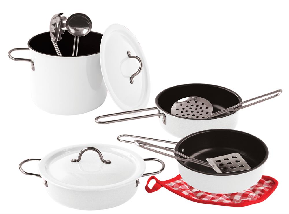 Magni | Grydesæt i hvidt emalje m. 11 dele Alm produkt Min Egen Verden.dk