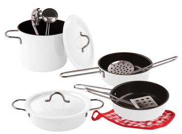 Magni | Grydesæt i hvidt emalje m. 11 dele Alm produkt Min Egen Verden.dk