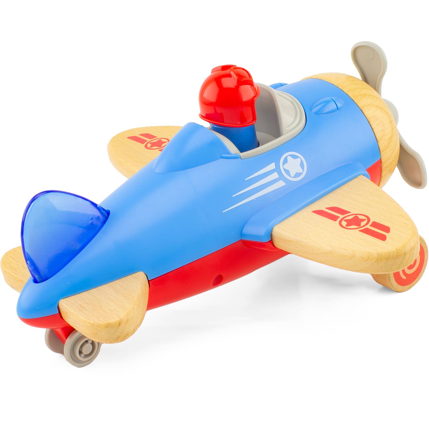 ROUTOUDOU Træfly med Lyd og Lys - Interaktivt Legetøjsfly Alm produkt Ulysse Couleurs d'Enfance