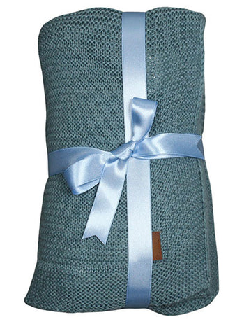 Babiezz® Blødt Strikket Tæppe - Smoke blue