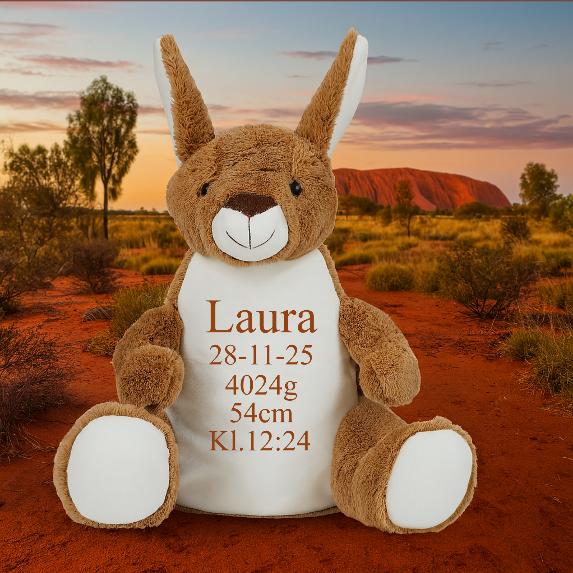 Kænguru bamse med navn Customizer TeeInBlue