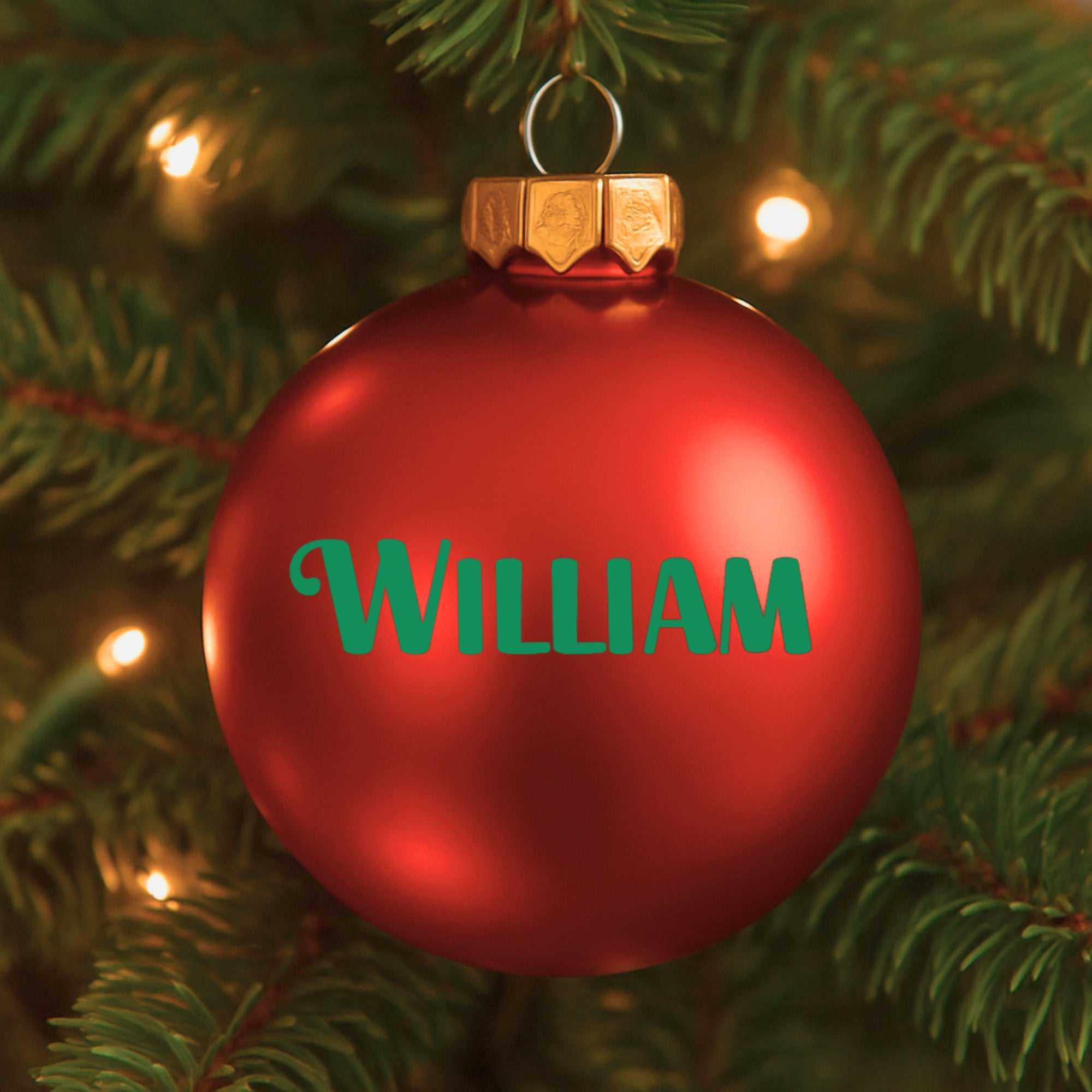 Mat rød julekugle Customizer 123Unik