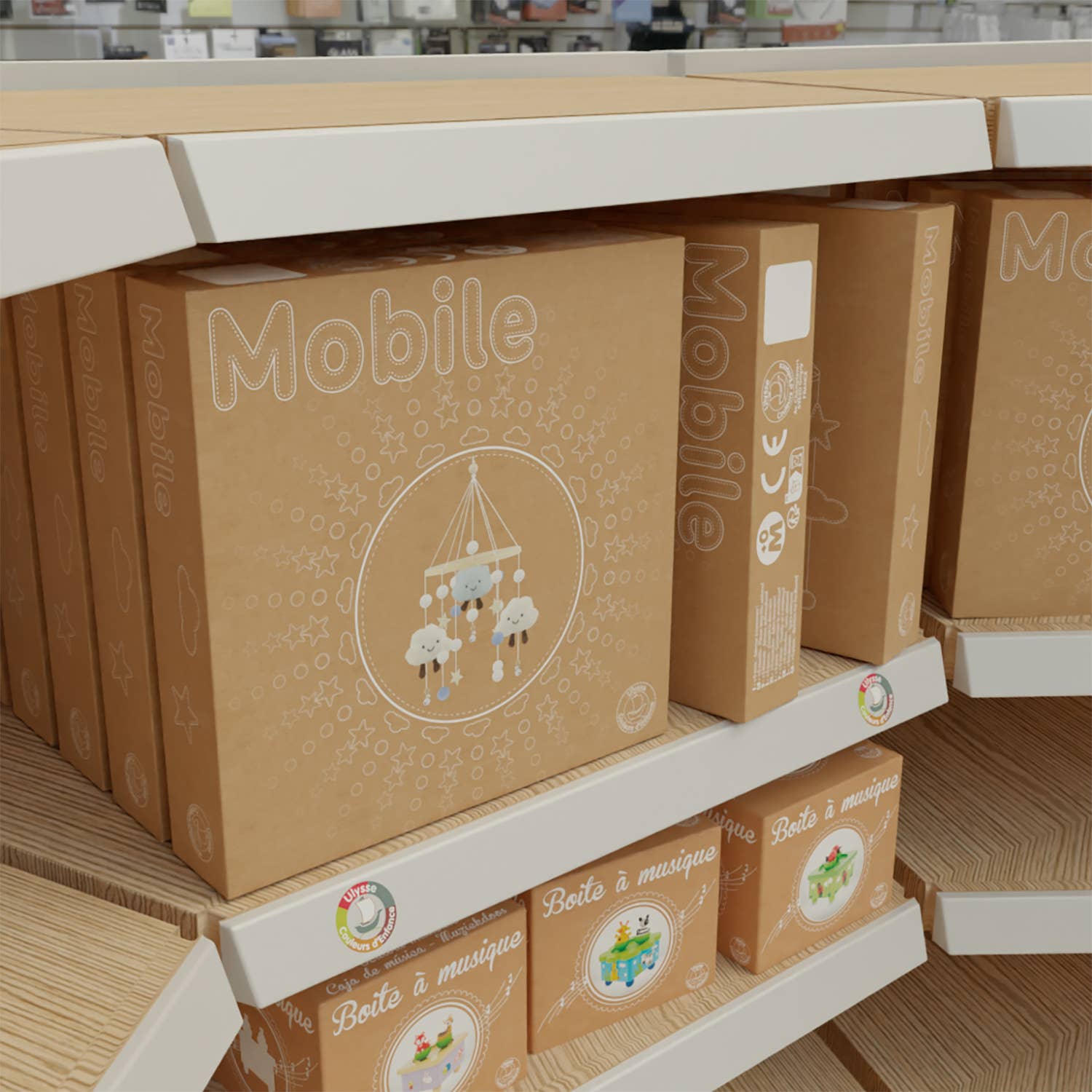 Mobil Blå Sky – Håndlavet Filtmobil til Baby Baby tilbehør Ulysse Couleurs d'Enfance