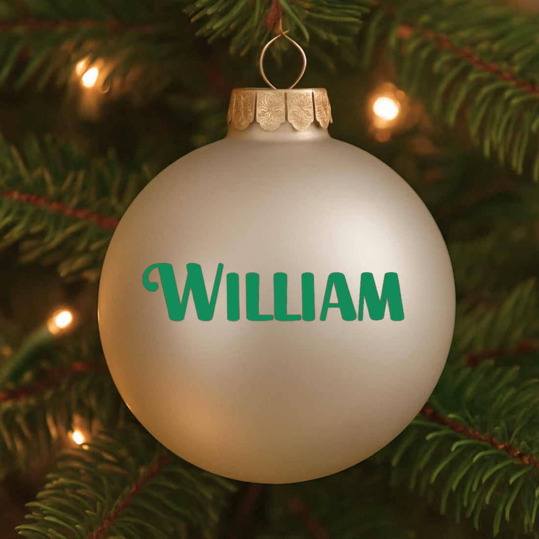 Mat sølv julekugle 80mm Customizer 123Unik