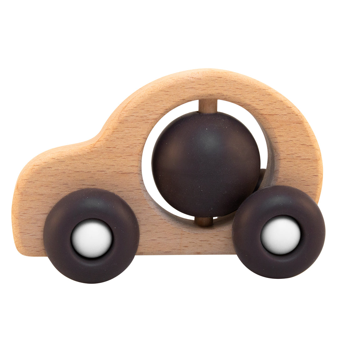 Magni | Håndbil i LFGB silikone og træ, sand Alm produkt 123Unik