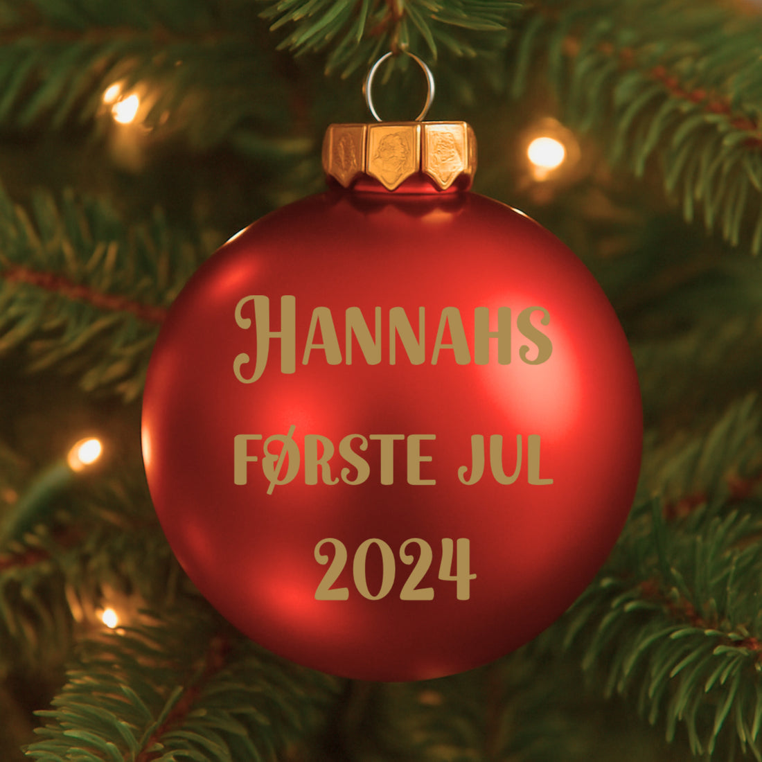 Min første jul - Julekugle 80mm Customizer 123Unik
