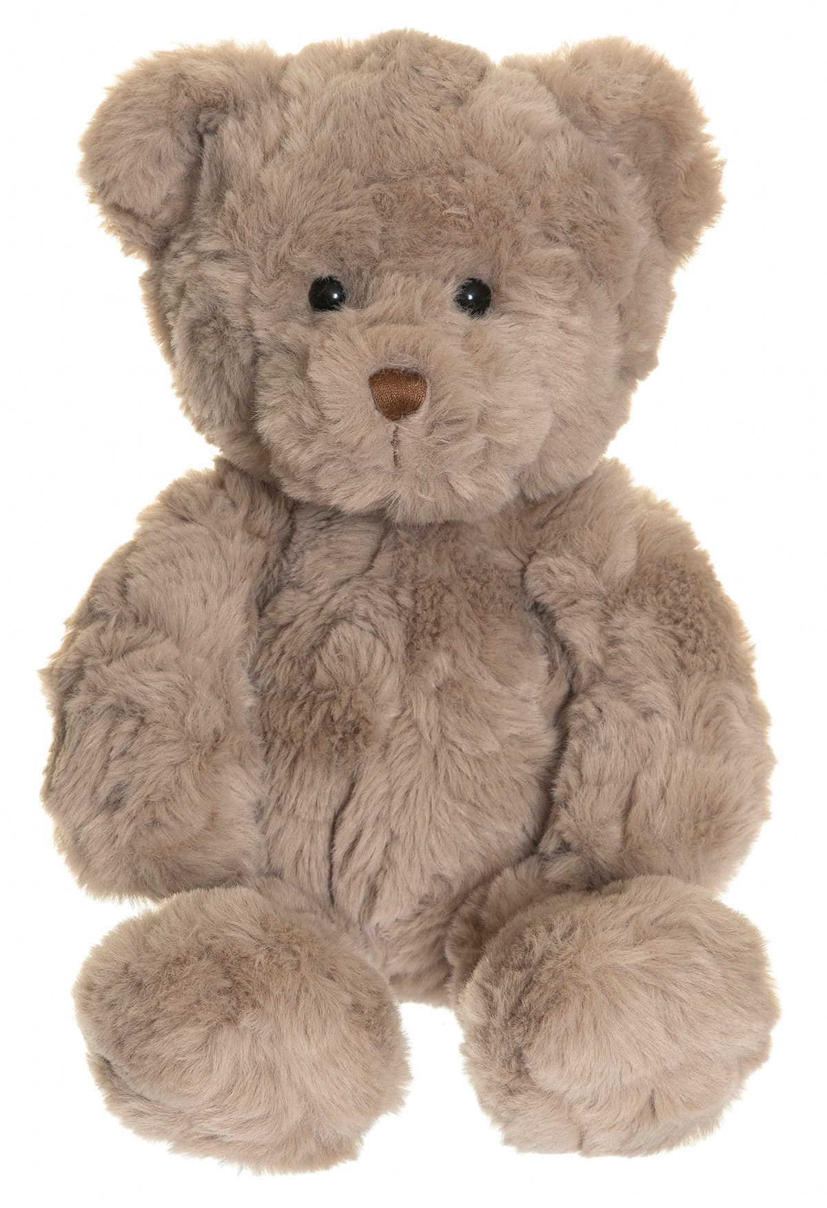 Blød grå bamse ved navn Sture på 35 cm fra Teddies sortiment.