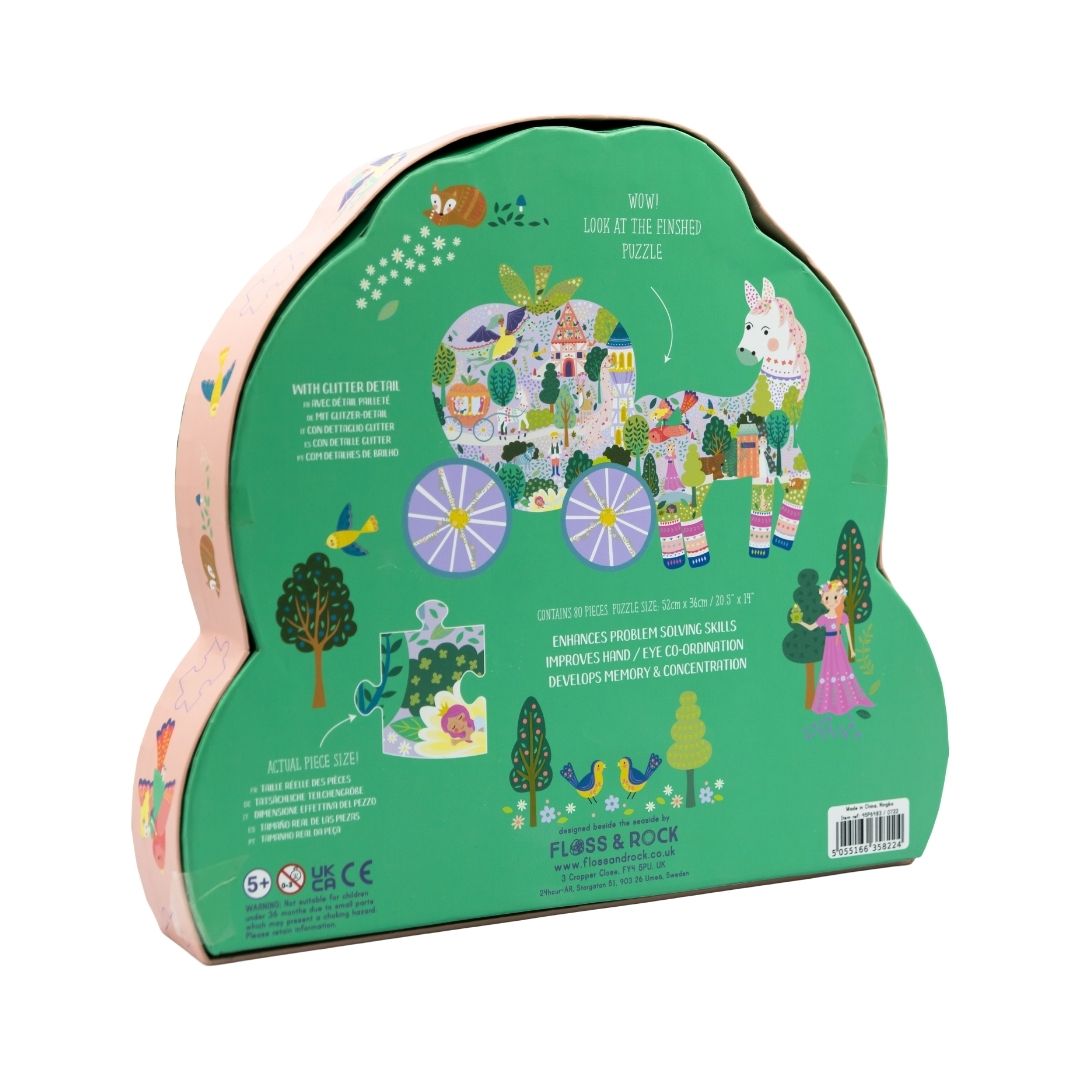 Floss & Rock – Puslespil m. formet motiv & æske 80 brikker – Fairy Tale*, tallfortiny