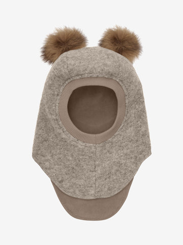 HUTTEliHUT - Elefanthue i Uld med Alpaca-motiv - Kamelmeleret brand4kids