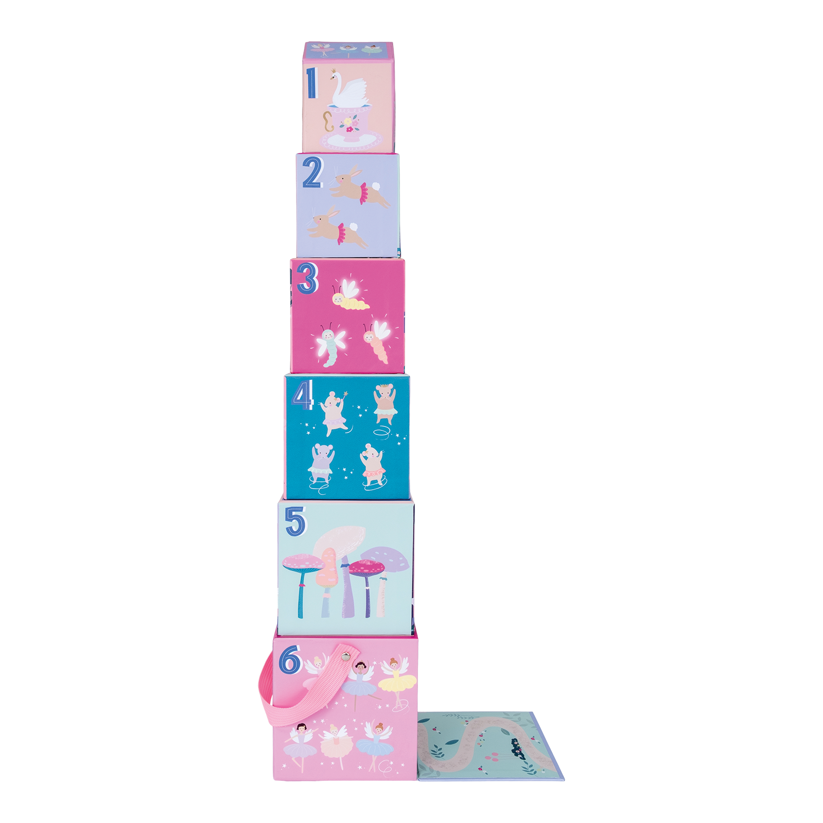 Floss & Rock stableklodser Enchanted pink med tal og illustrationer