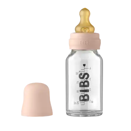 BIBS glassutteflaske - 110ml - flere farver 123Unik Lyserød