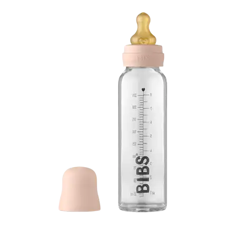 BIBS glassutteflaske – 225 ml – flere farver, lyserød