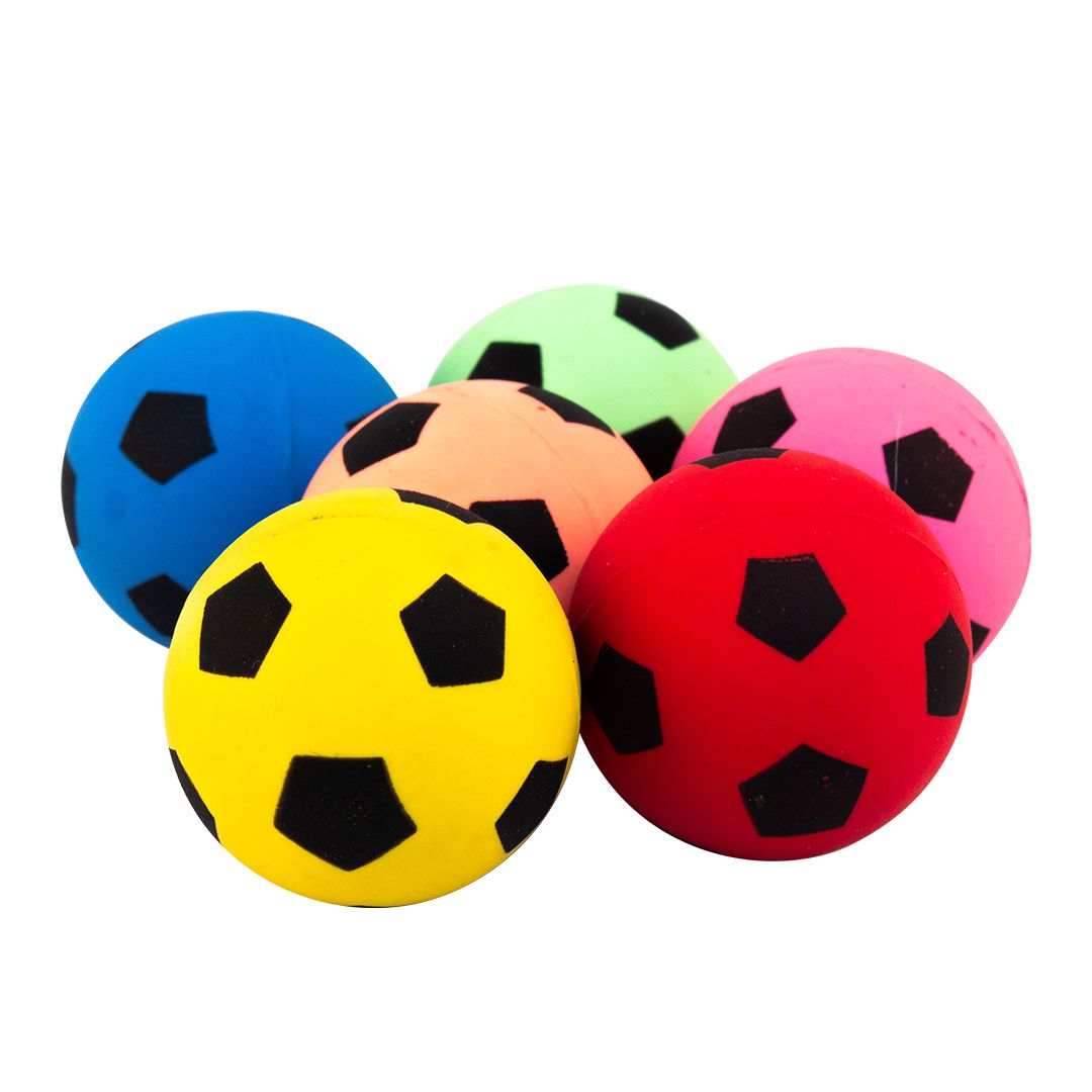 Mini | Hoppebold med fodbold print, Ø4,5 cm., 4 stk. Alm produkt 123Unik
