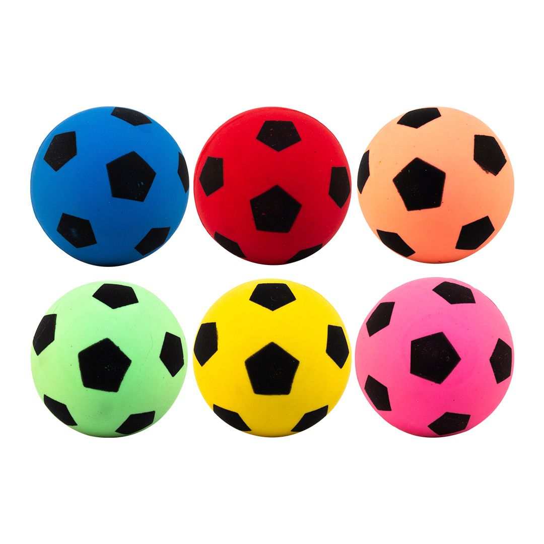 Mini | Hoppebold med fodbold print, Ø4,5 cm., 4 stk. Alm produkt 123Unik