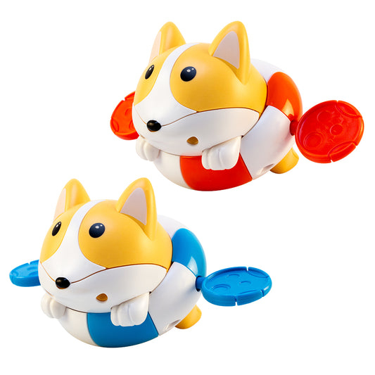 Træk-op corgi med redningskrans, snortræk, 2 assorterede designs