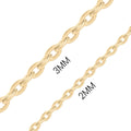 Billede af 3mm og 2mm 18K guld PVD rustfrit stål flade ovale løkke kæder