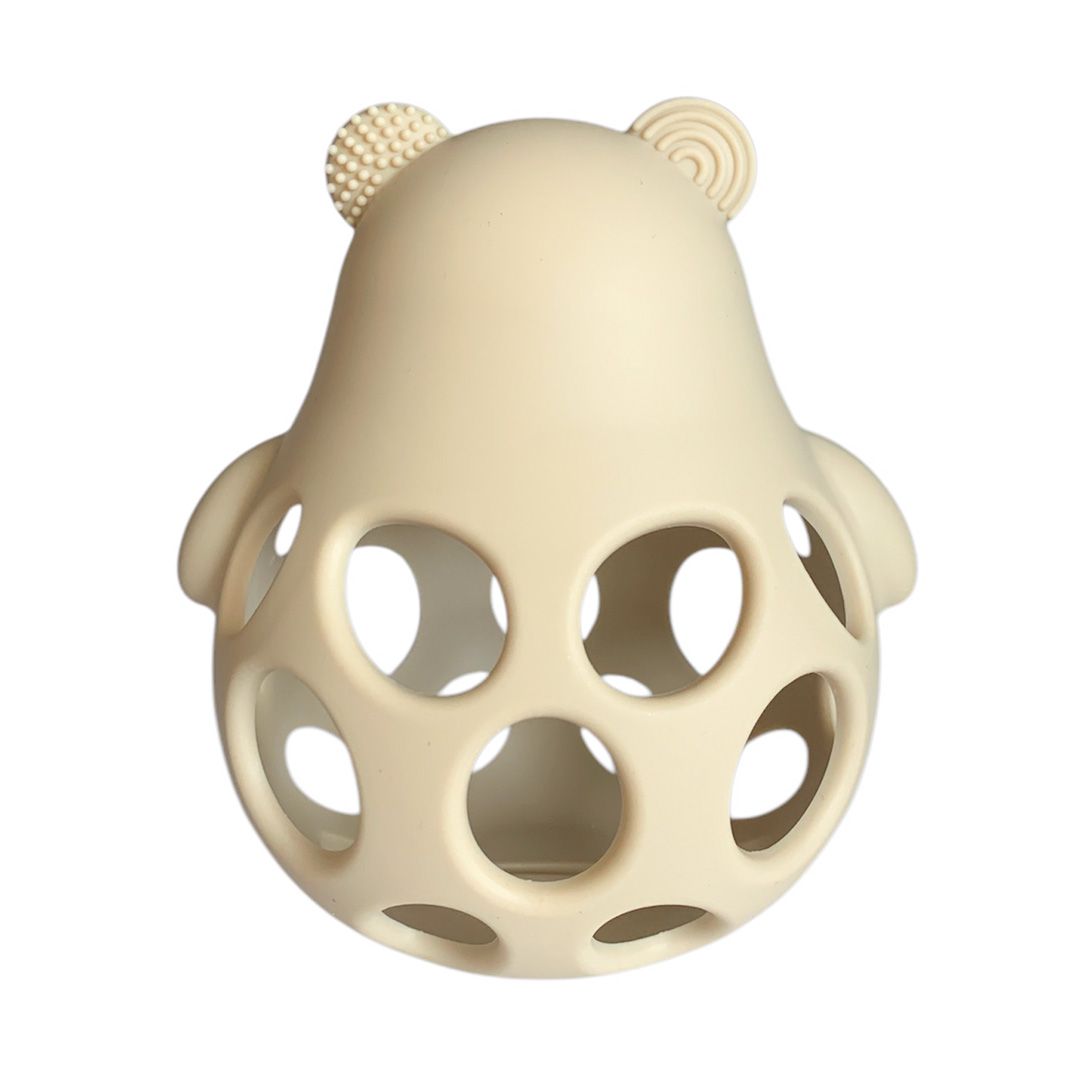 Magni | Bidebold med bamse-bjørn design, i silikone, beige