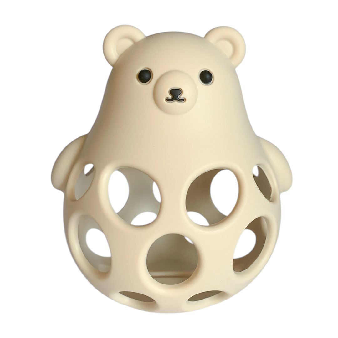 Magni | Bidebold med bamse-bjørn design, i silikone, beige