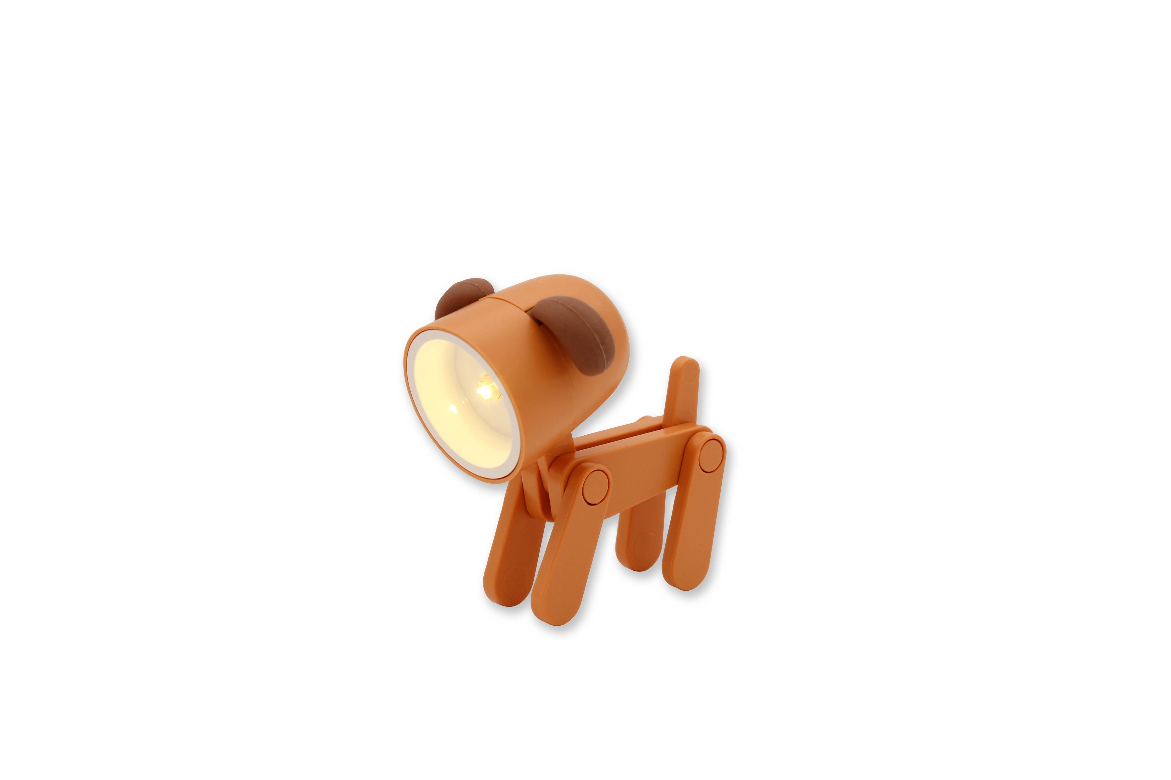 Lysebrun hundeformet LED-natlampe