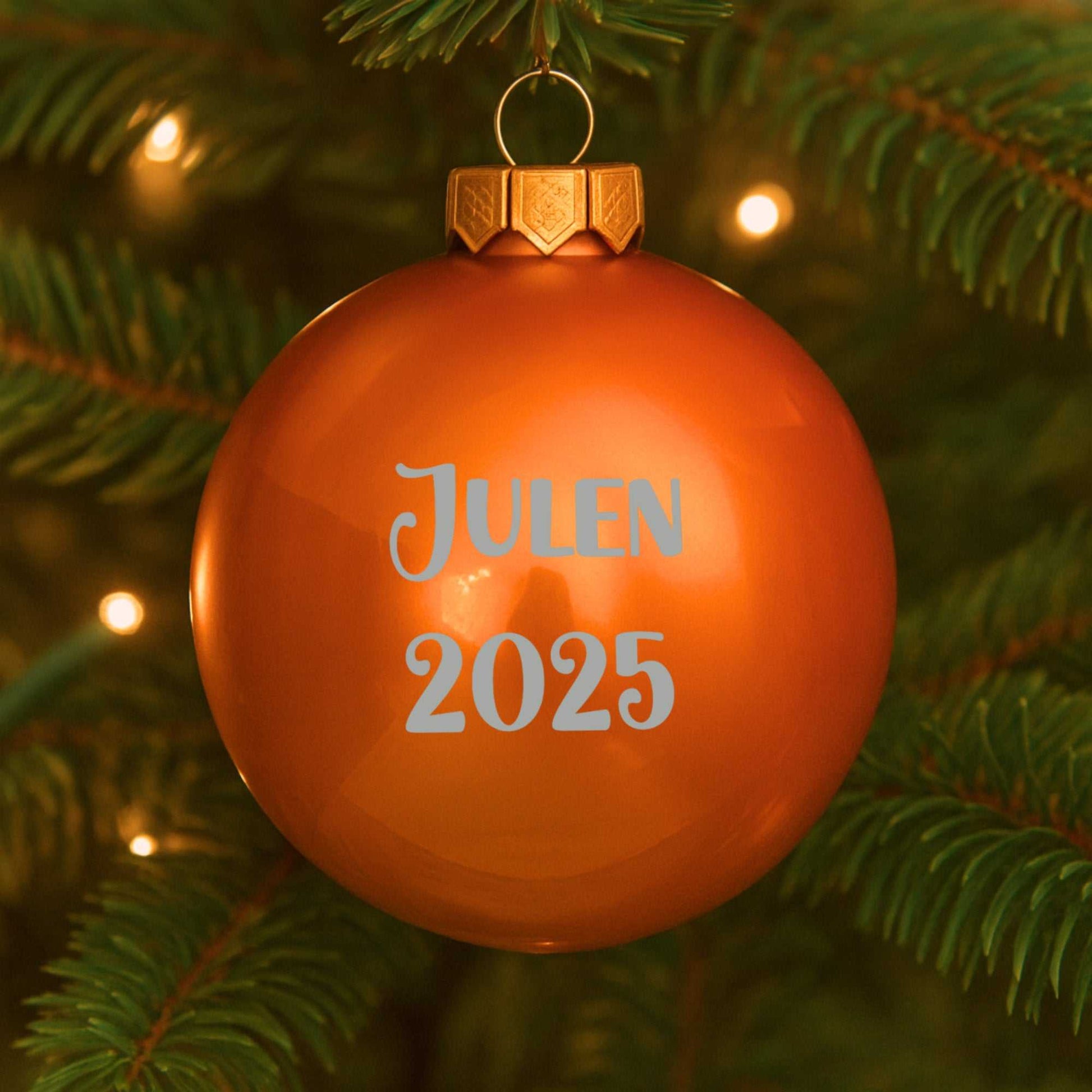 Blank orange julekugle 80mm Customizer 123Unik