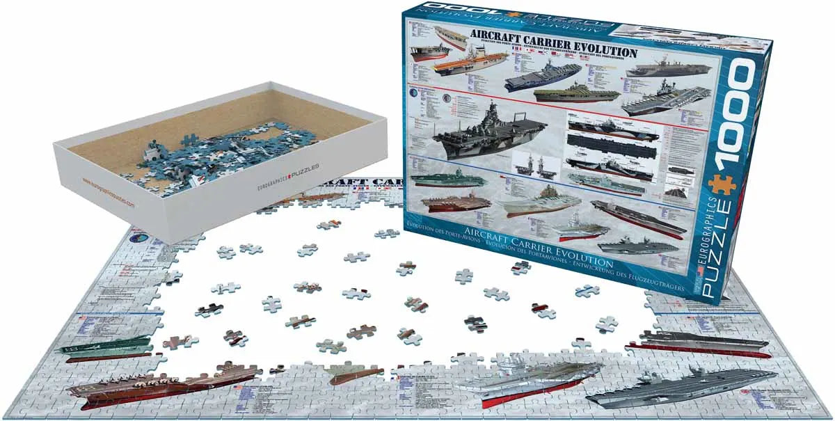 Eurographics flyvemaskinehangar "Aircraft Carrier Evolution" 1000 brikker puslespil.