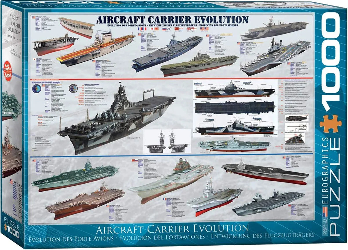 Eurographics Aircraft Carrier Evolution 1000 brikker puslespil detaljeret overblik
