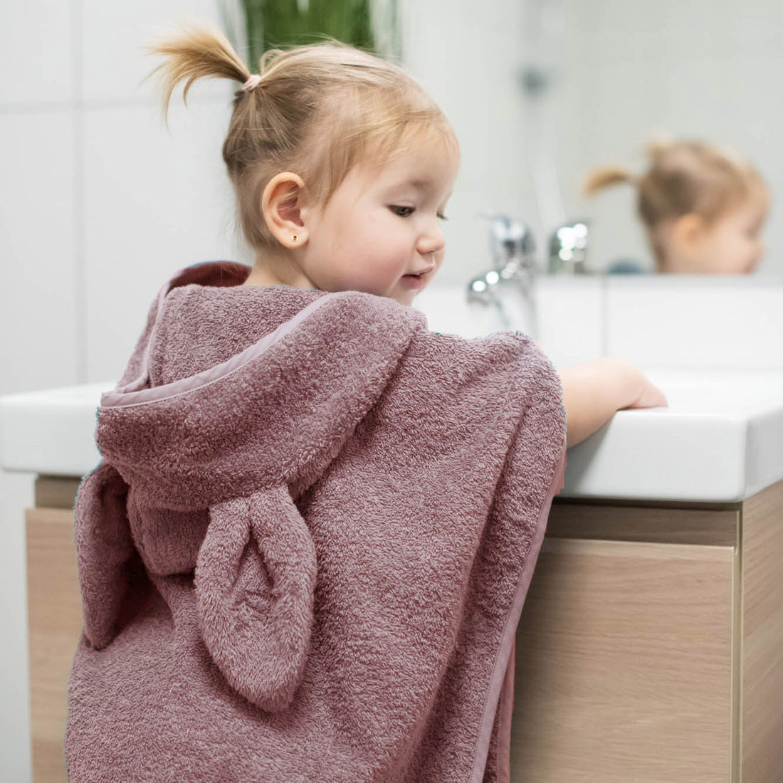 Økologisk Badeponcho Kanin - Bleg Mauve Alm produkt summerville organic