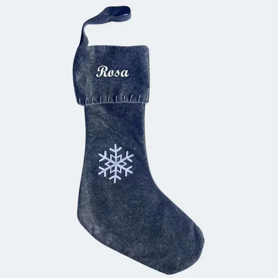 Julesok med navn og motivet Snefnug