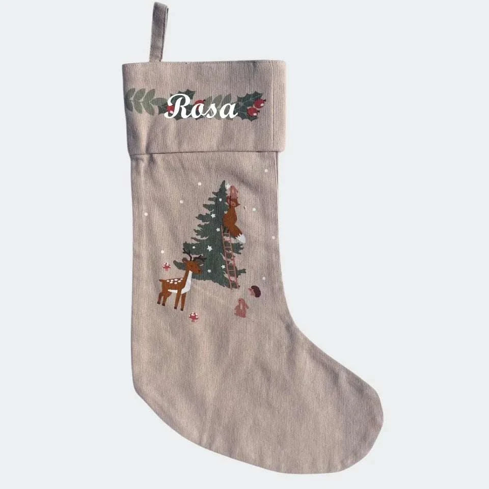 Julesok med navn og motivet Natur