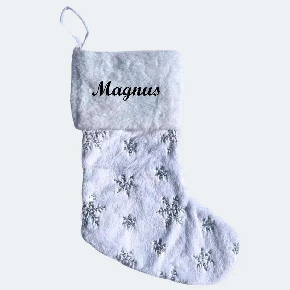 Julesok med navn og motivet Sølvsnefnug