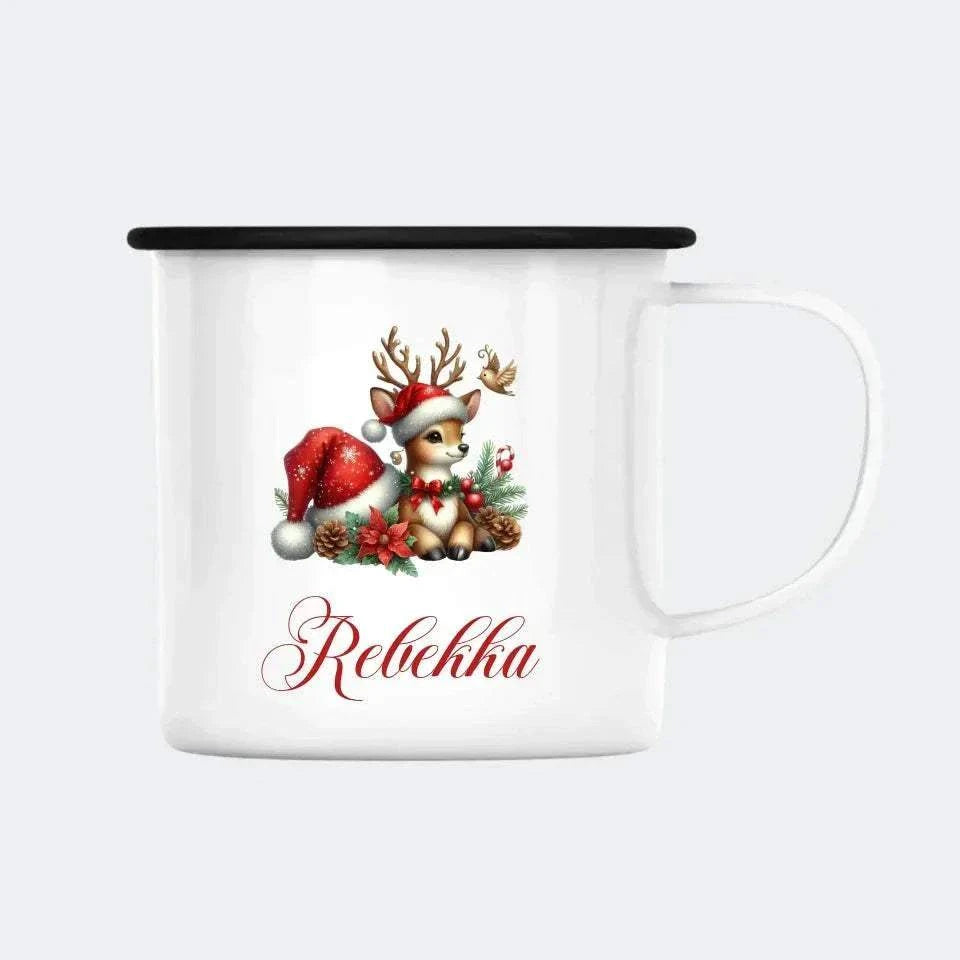 Rensdyr funny Customizer 123Unik Enamelkop 300ml